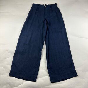Navy Wide-Leg Women's Pants